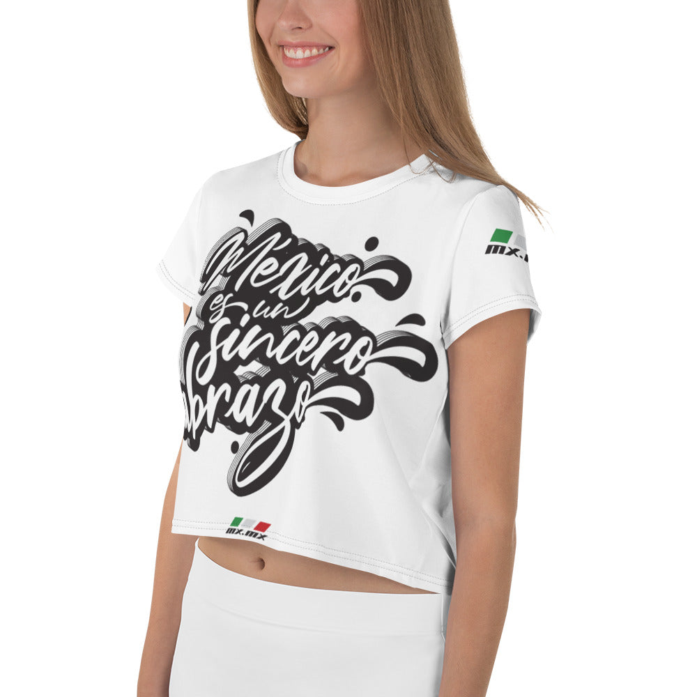 Camiseta corta all over "México es un sincero abrazo"