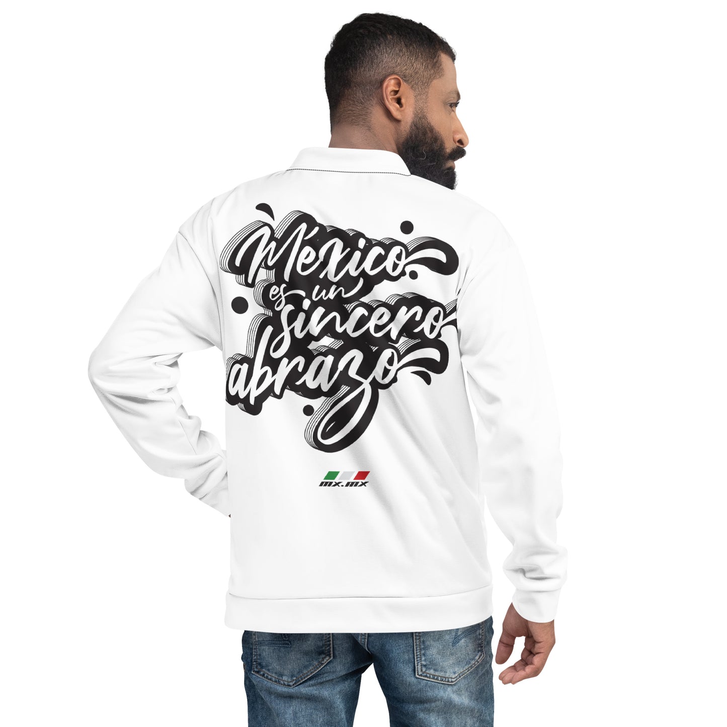 Chaqueta bomber all over unisex "México es un sincero abrazo"