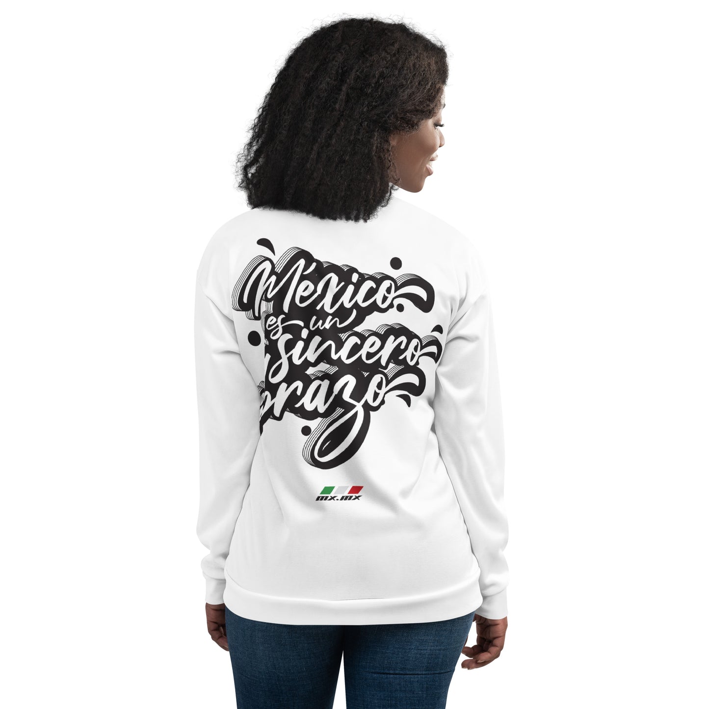 Chaqueta bomber all over unisex "México es un sincero abrazo"