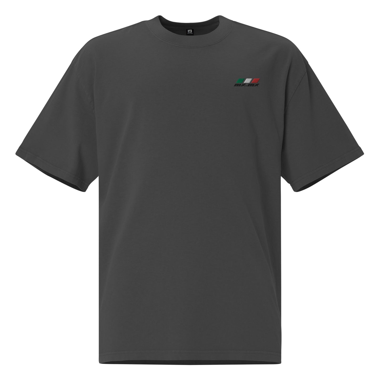 Camiseta oversize con efecto desgastado "mx.mx" logo bordado