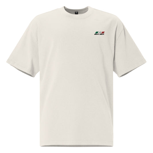 Camiseta oversize con efecto desgastado "mx.mx" logo bordado