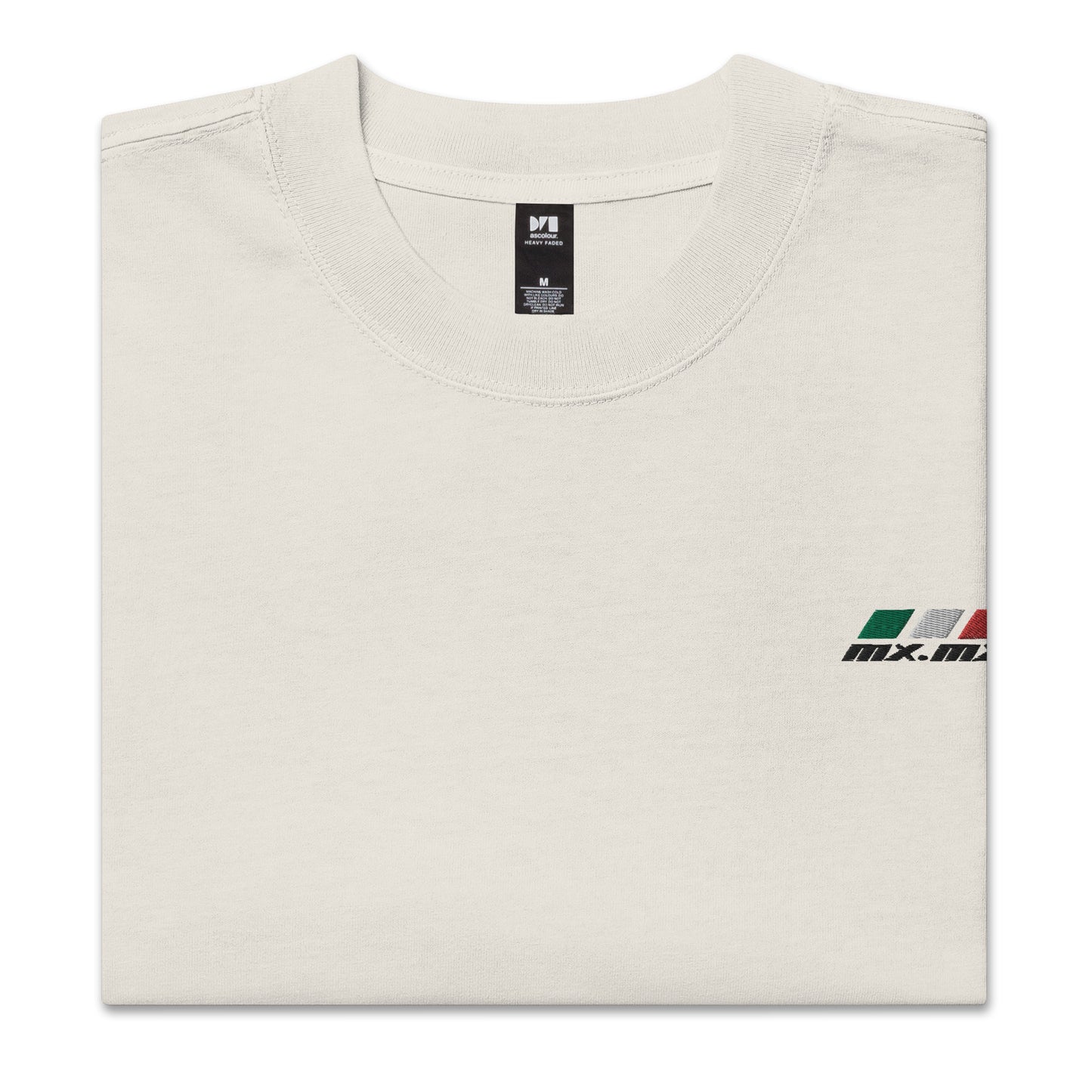 Camiseta oversize con efecto desgastado "mx.mx" logo bordado
