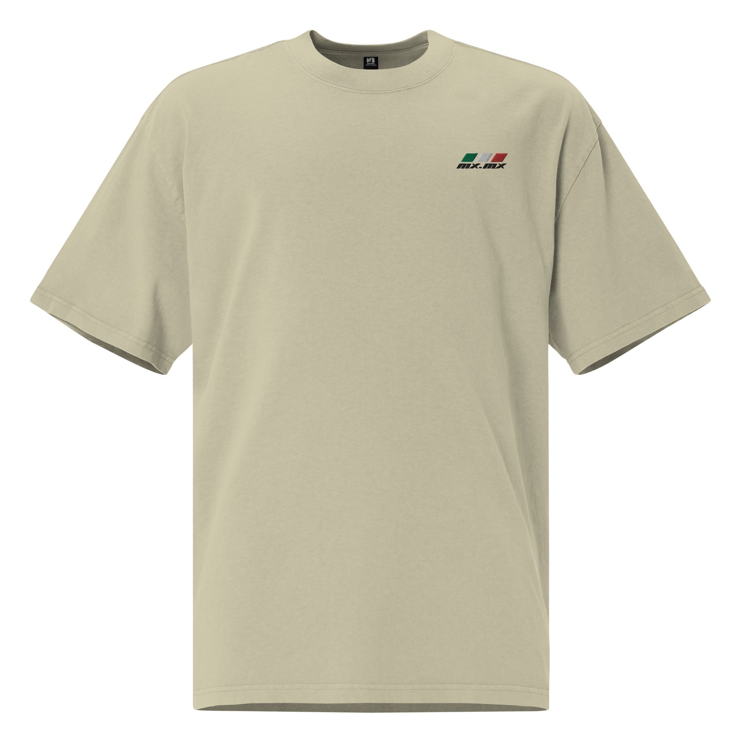 Camiseta oversize con efecto desgastado "mx.mx" logo bordado