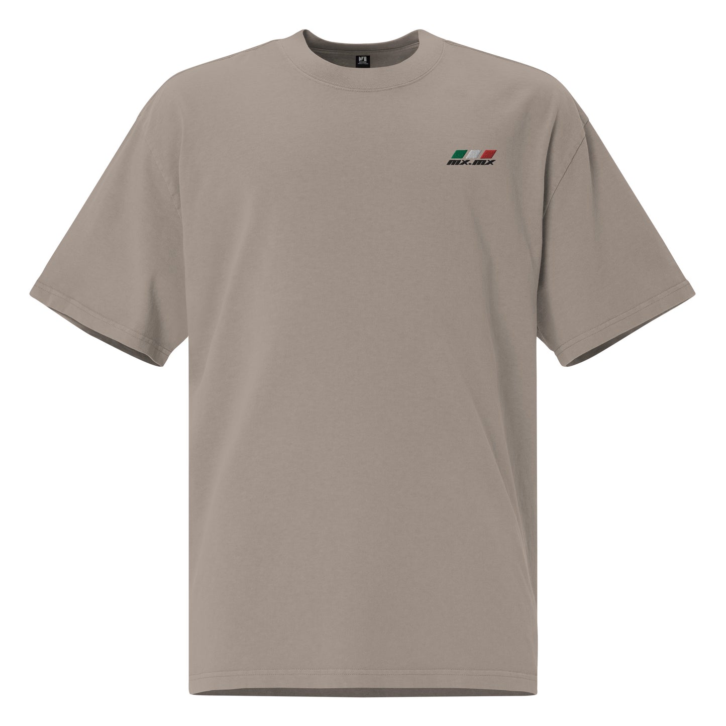 Camiseta oversize con efecto desgastado "mx.mx" logo bordado