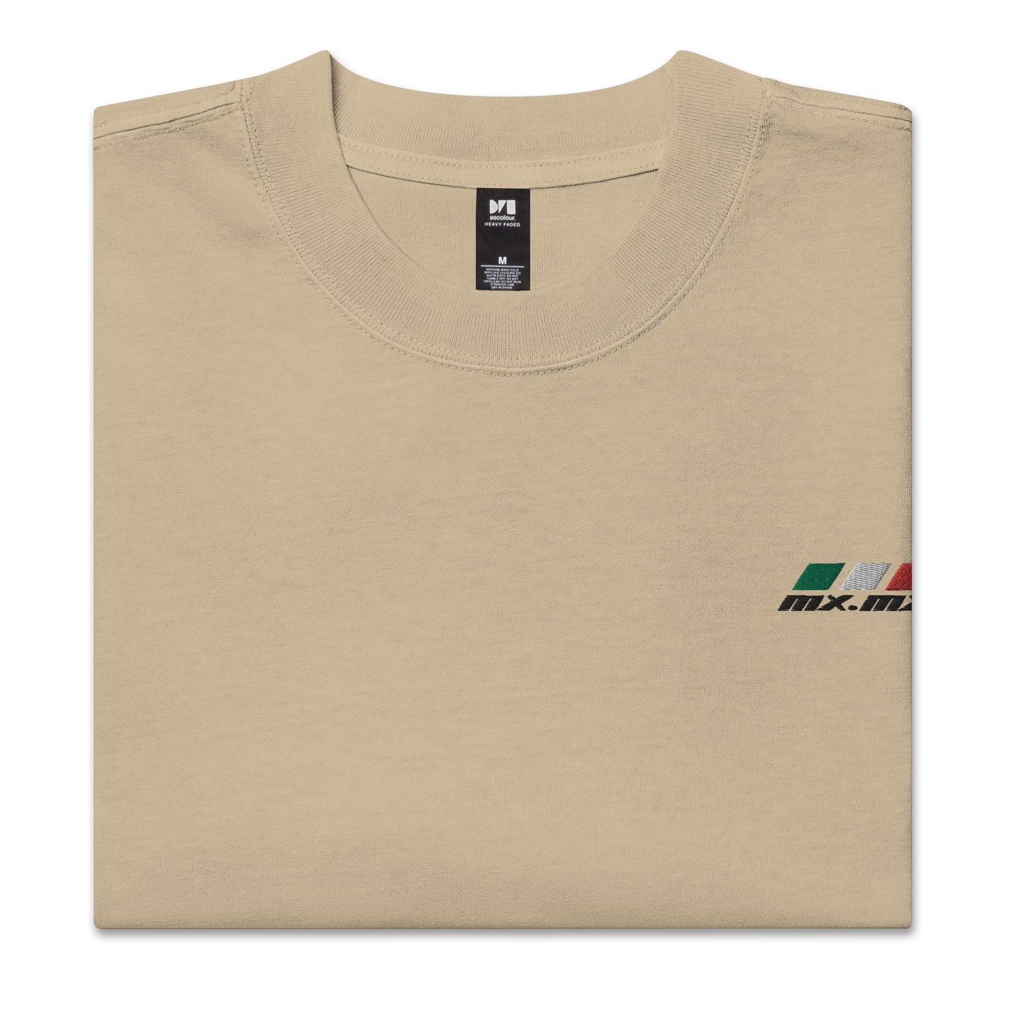 Camiseta oversize con efecto desgastado "mx.mx" logo bordado