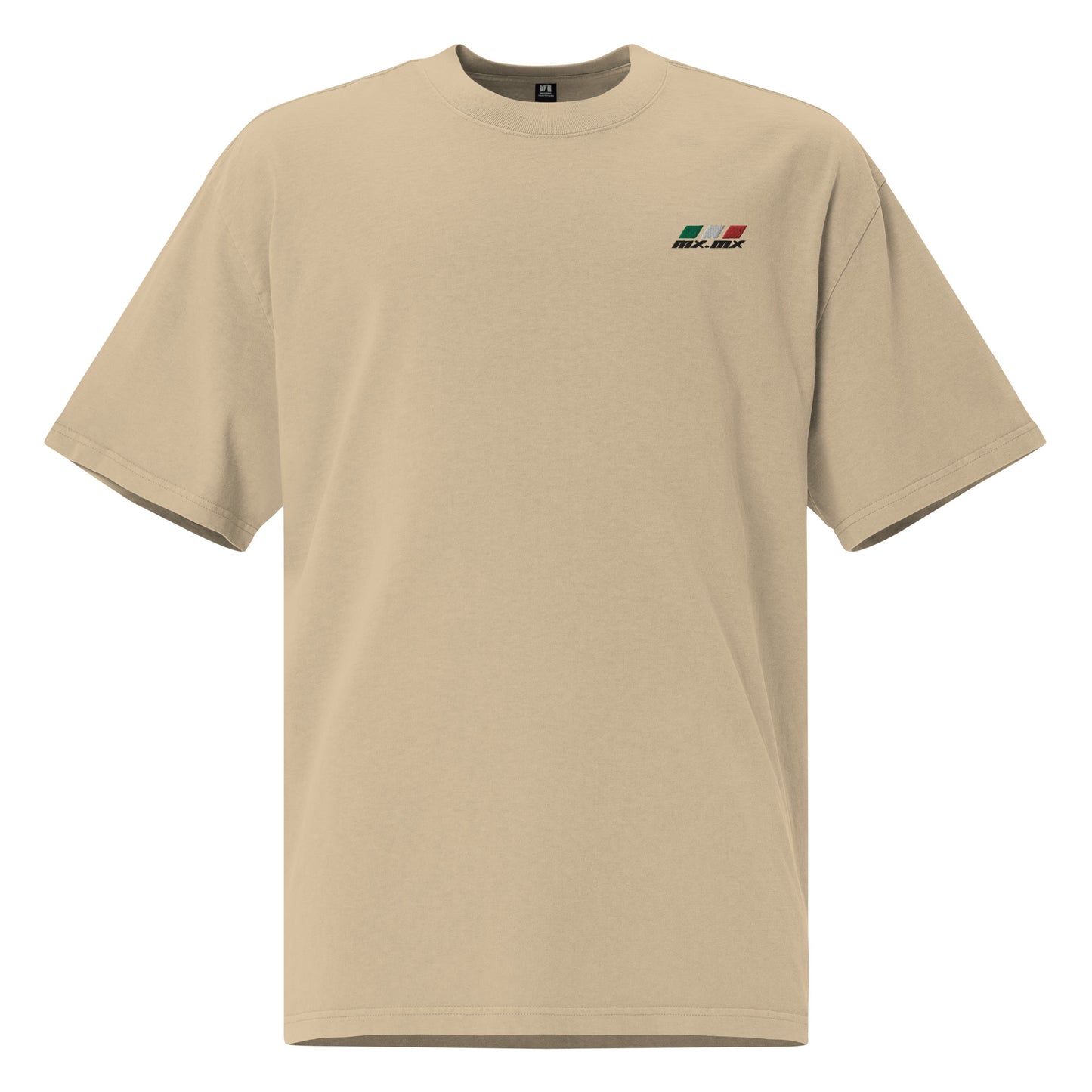 Camiseta oversize con efecto desgastado "mx.mx" logo bordado